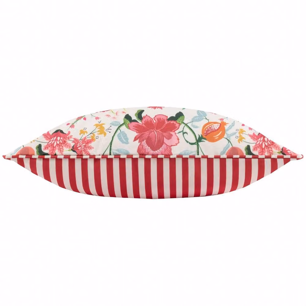 Wylder Nature Claudia Floral Stain-Repellent Outdoor Polyester Filled Cushion in Red, W/D/H: 45 x 45 x 45 cm – 1