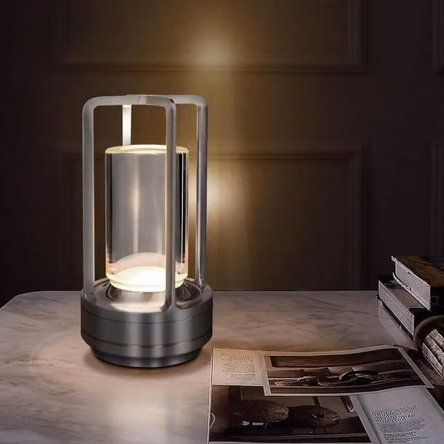 Nordara Rechargeable Touch LED Desk Lamp in Black with Dimmable Lighting and Aluminium Finish – 1