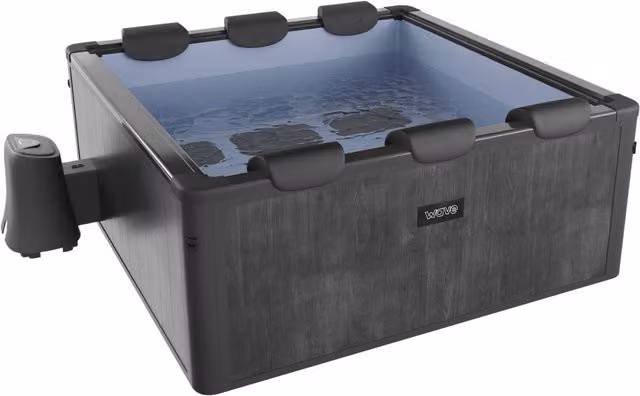 Summer Waves Wave Adriatic 6-Person Inflatable Square Spa with Aluminium Frame - Black