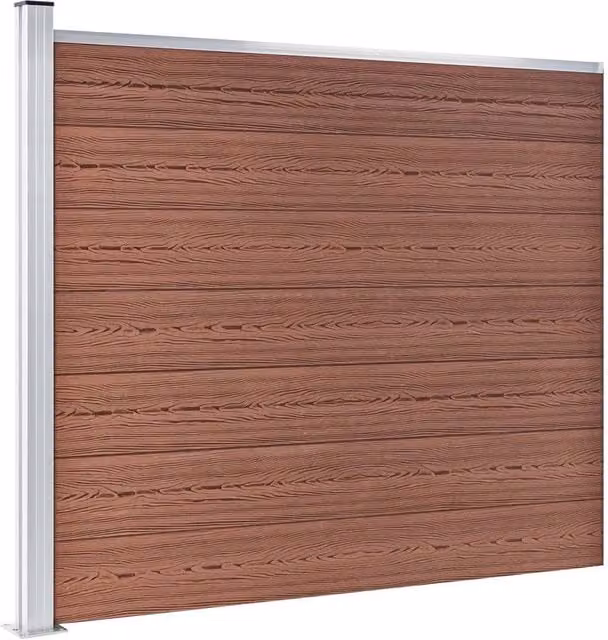 Berkfield Home WPC Fence Panel, Brown, H 175 cm x W 146 cm