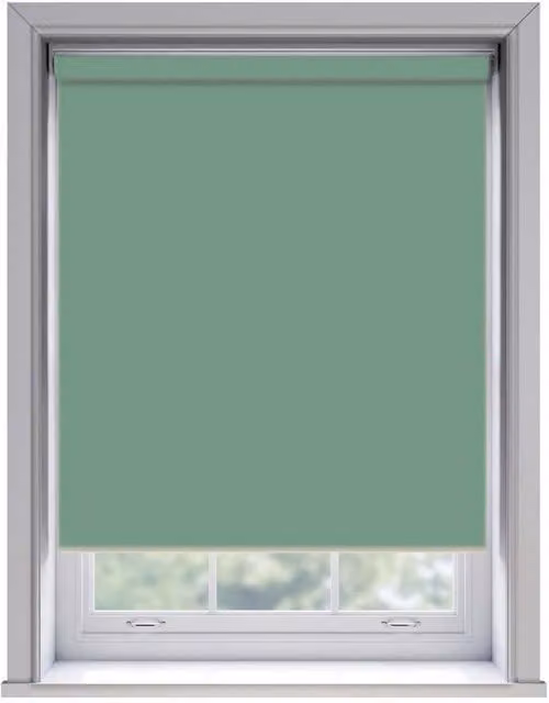 NewEdgeBlinds No Drill Thermal Blackout Roller Blind in Basil Green, W: 140 cm, H: 170 cm