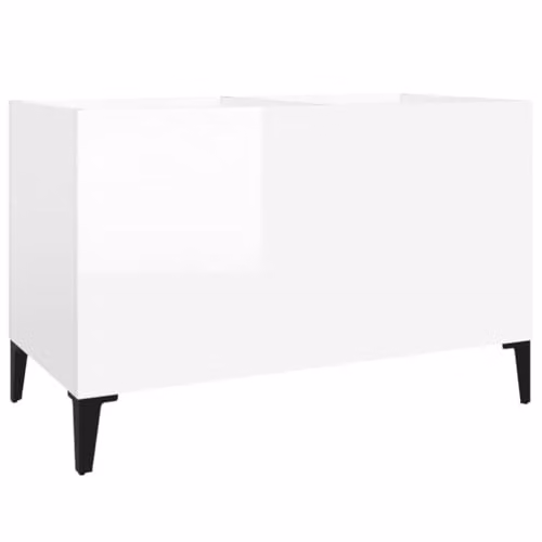 vidaXL Record Cabinet in High Gloss White, W: 74.5 cm, D: 38 cm, H: 48 cm – 1