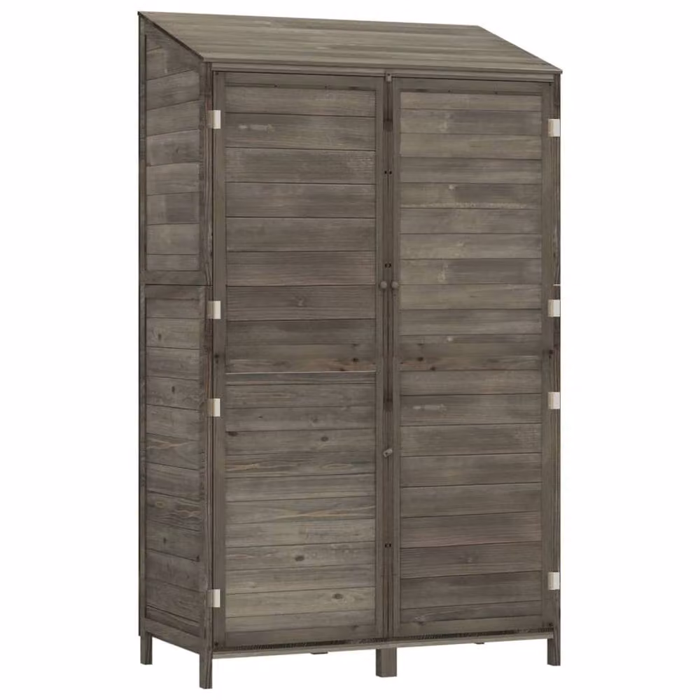 Berkfield Home Tall Garden Shed Cabinet in Anthracite, Solid Wood, W: 102 cm, D: 52 cm, H: 174.5 cm – 2