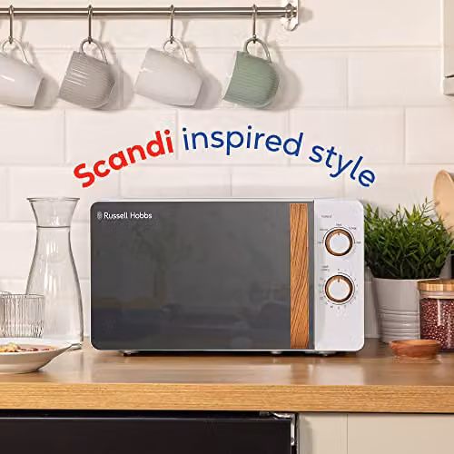 Russell Hobbs RHMM713 Scandi Manual Solo Microwave, White – 3