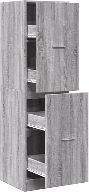 Berkfield Home Apothecary Cabinet in Grey Sonoma, W/D/H: 40 x 41 x 144.5 cm – 1