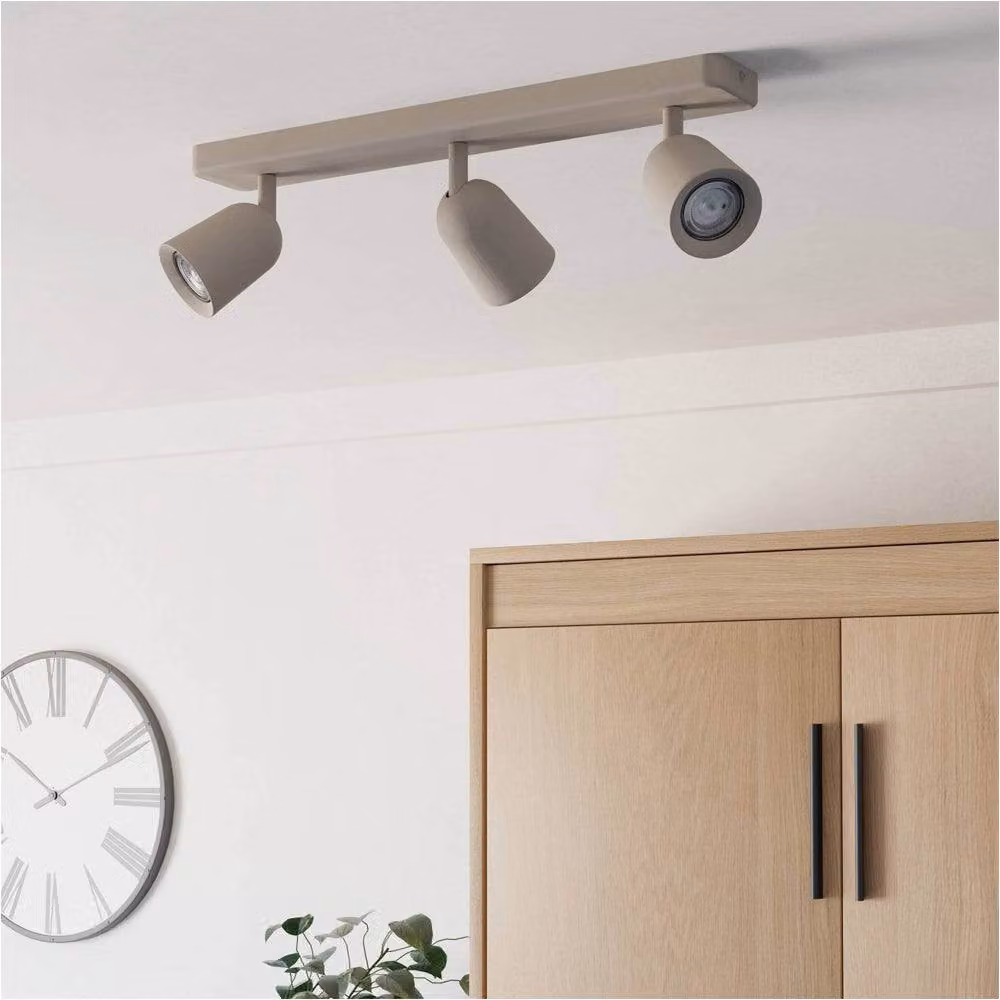Loops Modern Triple Adjustable Ceiling Spotlight in Beige – 2