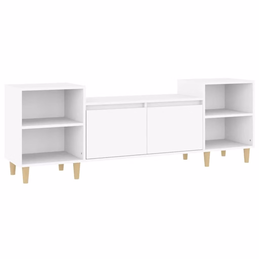 Berkfield Home White TV Cabinet in Matt Engineered Wood W/D/H: 160 x 35 x 55 cm – 2