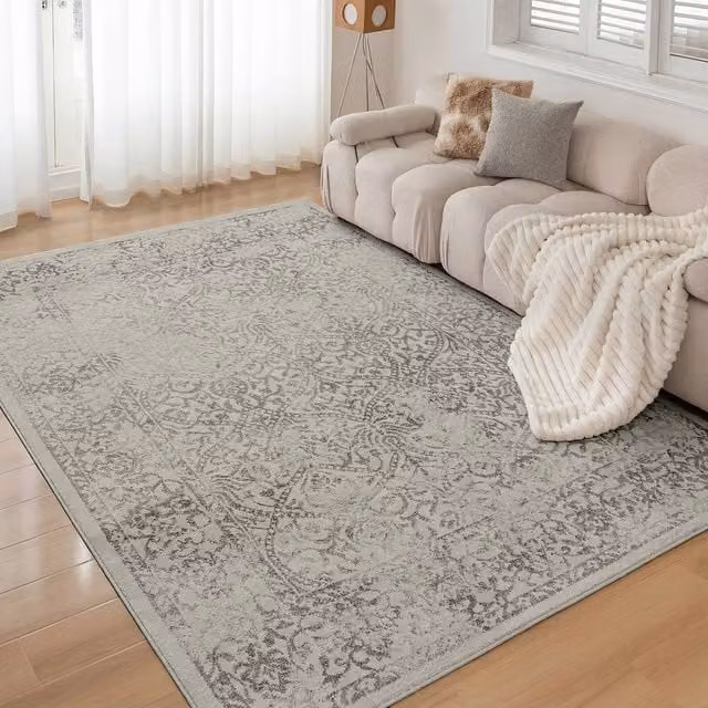 Livabliss Floransa Vintage Boho Traditional Rug in Tan, Ivory and Grey, W: 80 cm, L: 220 cm – 1