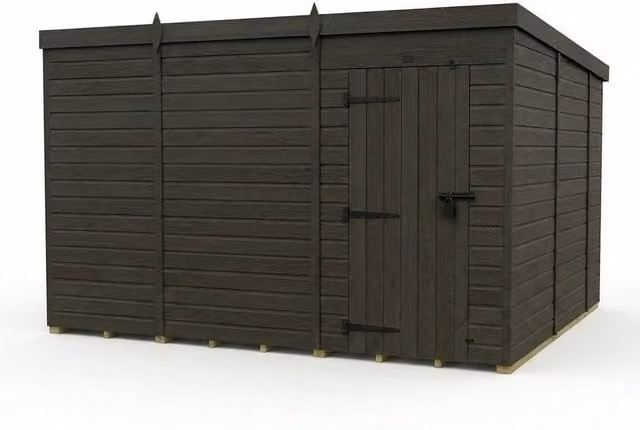 Buttercup Farm Grey Composite Pent Garden Shed with Single Door, W/D/H: 305 x 305 x 210 cm – 1