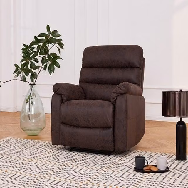 Home Detail Maxwell Brown Air Leather Manual Recliner Sofa – 1
