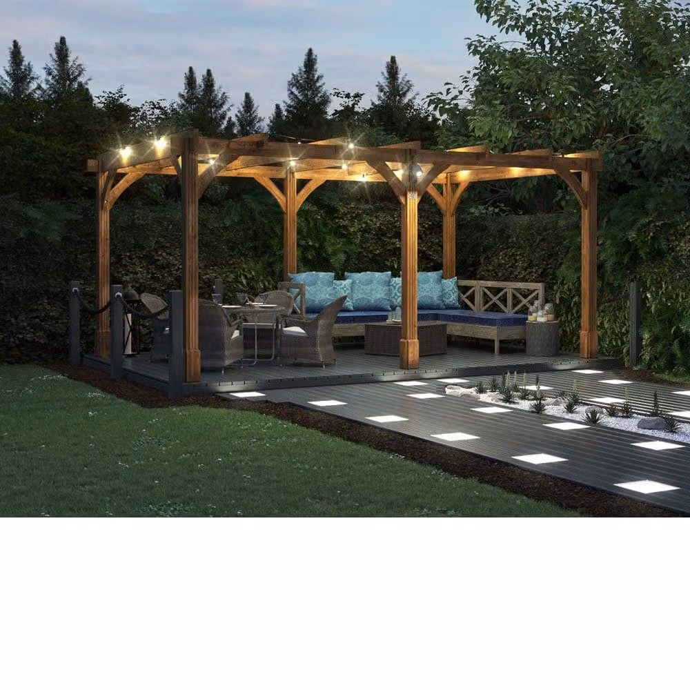 Dunster House Leviathan Wooden Pergola Garden Plant Frame Kit in Brown, W: 500 cm, D: 300 cm, H: 233 cm – 2