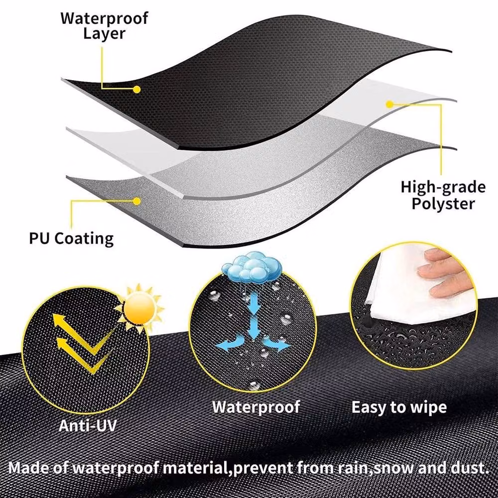 FLAVORA Waterproof Heavy Duty Outdoor Furniture Cover, Black, W: 152 cm, D: 104 cm, H: 71 cm – 6