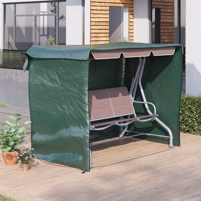 OUTSUNNY Patio Swing Chair Cover in Dark Green, W/D/H: 215 x 155 x 150 cm