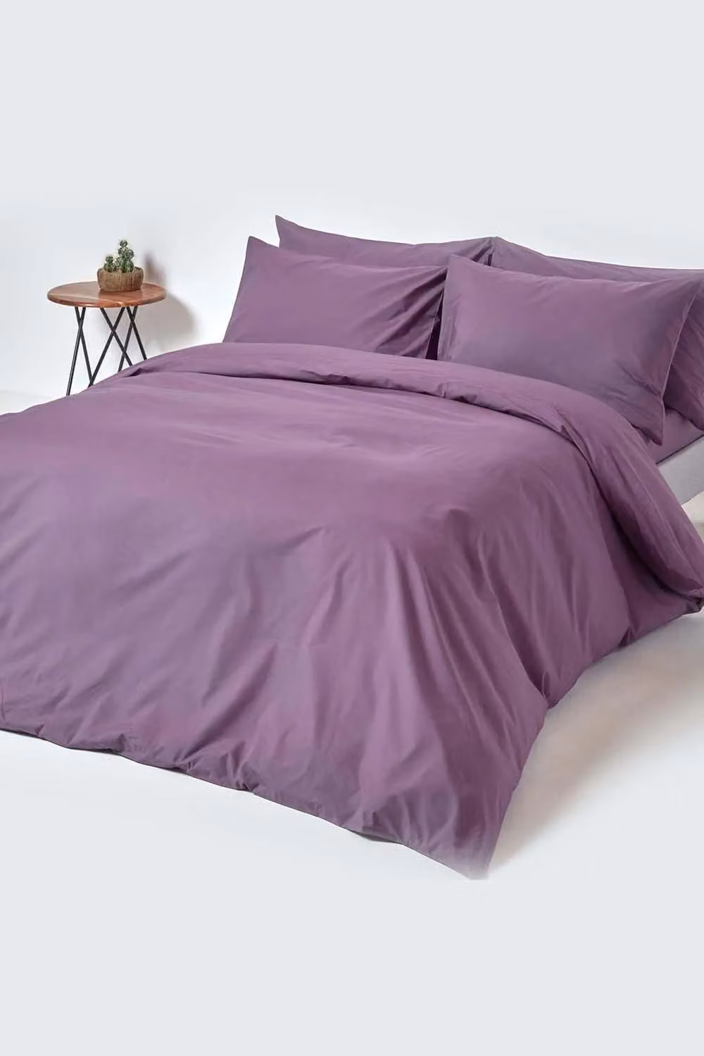 Homescapes Single Egyptian Cotton Percale Deep Fitted Sheet, 200 Thread Count, Purple, W/D/H: 90 x 200 x 45.72 cm – 2