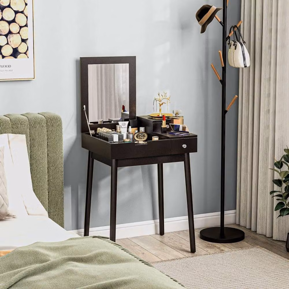 Wyld Haus Sinotti Black Dressing Table with Flip Up Mirror, W/D/H: 100 x 50 x 85.5 cm – 8