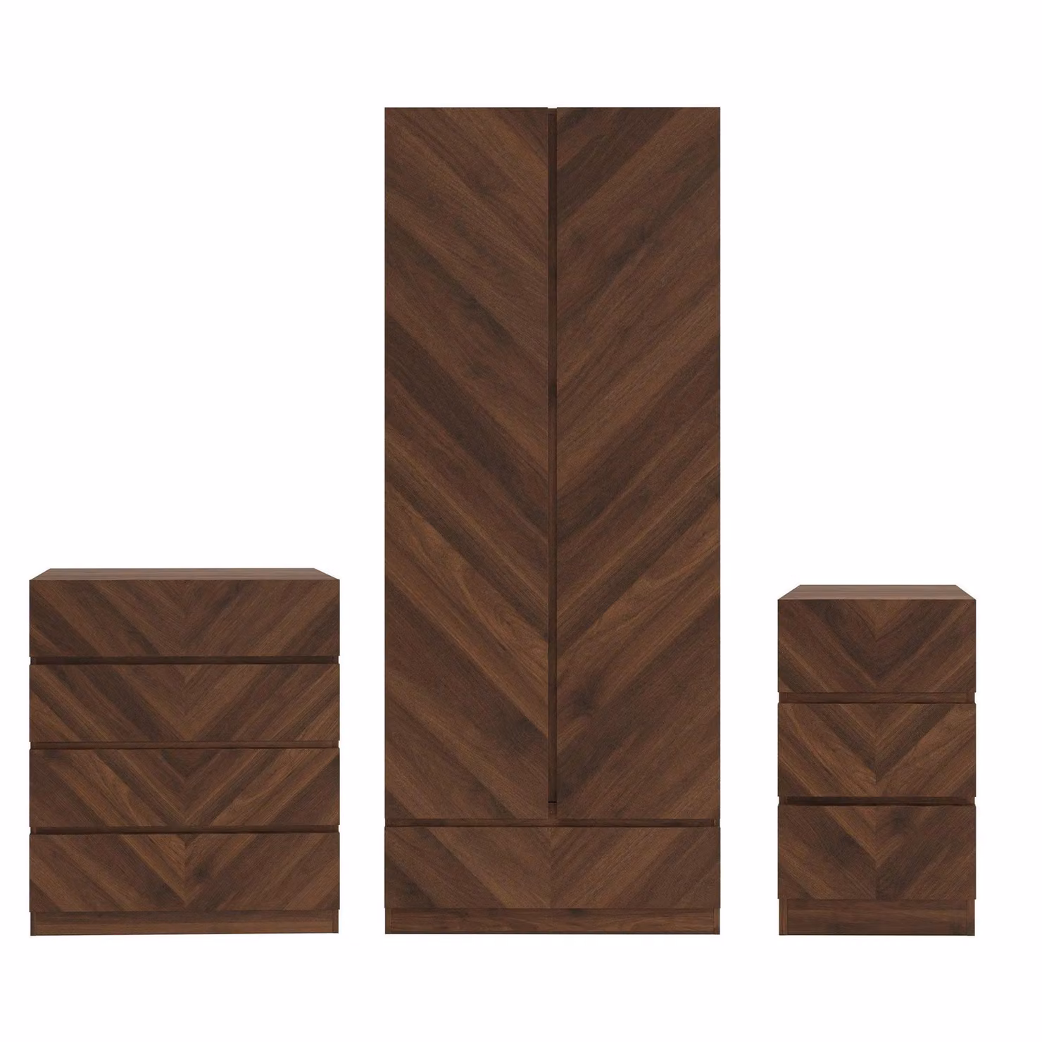 GFW Catania 3 Piece Modern Bedroom Furniture Set in Brown – 2