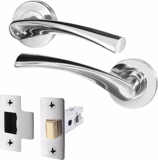 AFIT Chrome Door Handle and Latch Set