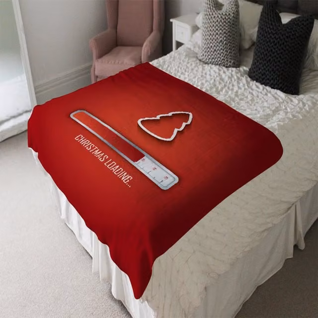Benjamin Tate Design LTD Christmas Loading Soft Red Blanket for Adults