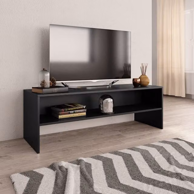 Berkfield Home Black Matt TV Cabinet in MDF W/D/H: 120 x 40 x 40 cm