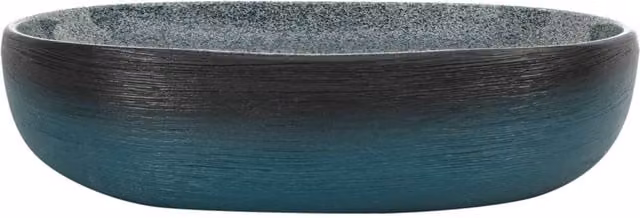 Berkfield Home Oval Ceramic Countertop Basin in Turquoise, W: 59 cm, D: 40 cm, H: 14 cm – 1