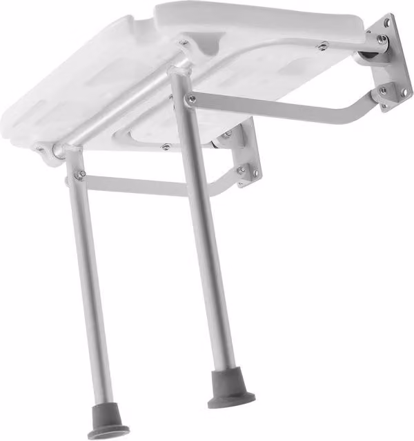 KORVIXA Folding White Shower Stool Bath Chair, W: 70 cm, H: 75 cm