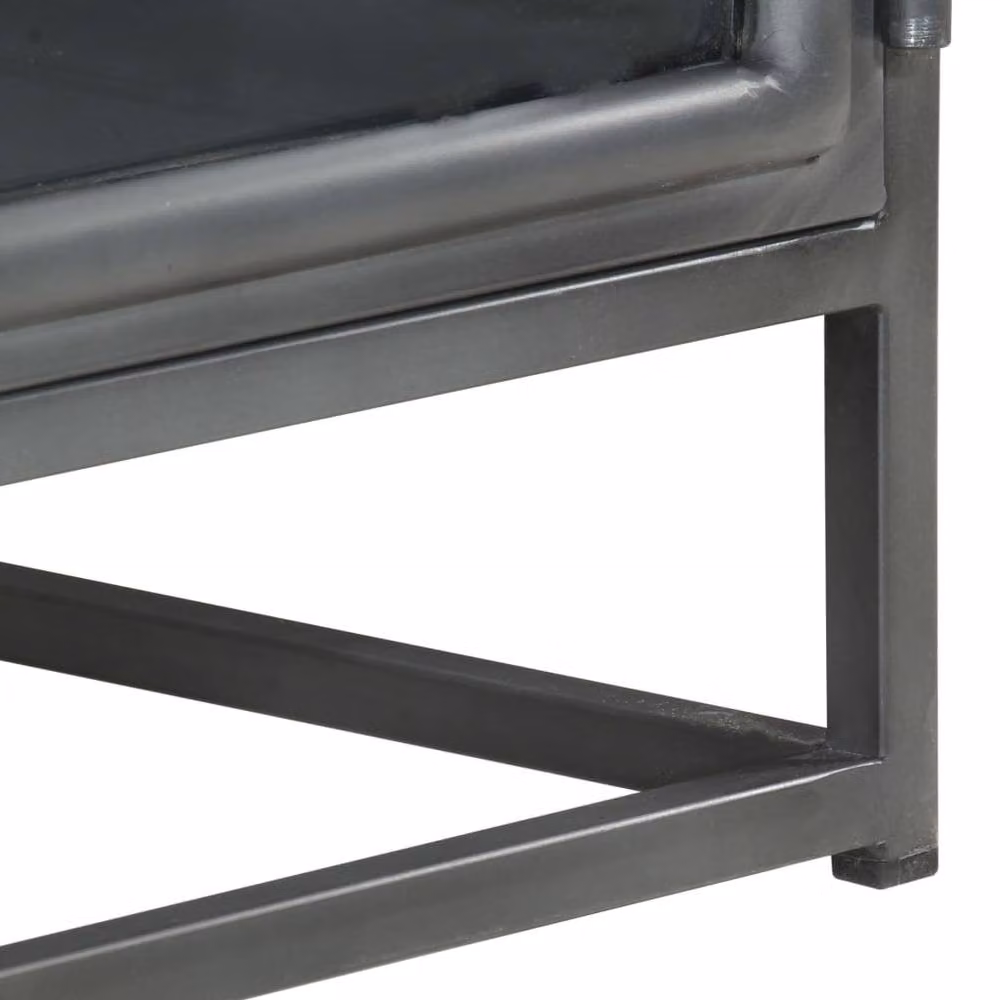 Berkfield Home Beautiful Coffee Table in Grey Solid Acacia Wood W/D/H: 90 x 50 x 35 cm – 4