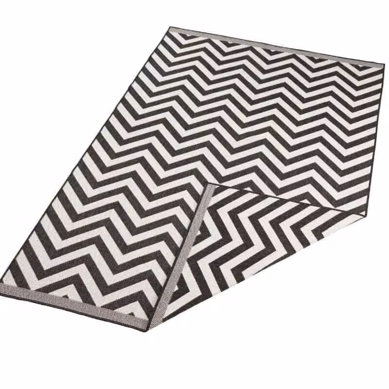 THE RUGS Palma Reversible Indoor Outdoor Herringbone Rug in Black, W/D/H: 240 x 340 cm – 4