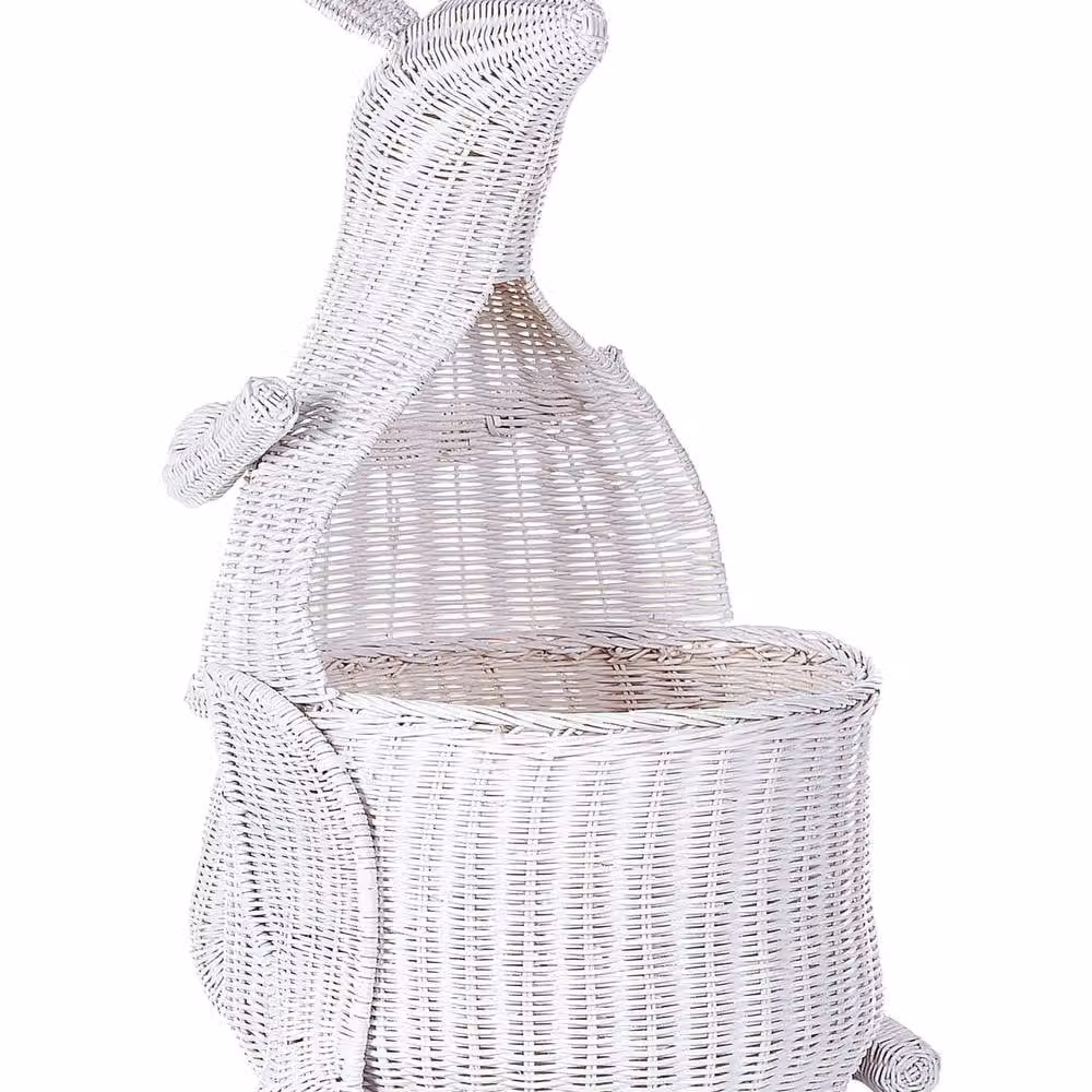 Wyld and Coco Kangaroo Wicker Toy Basket in White Rattan – 2