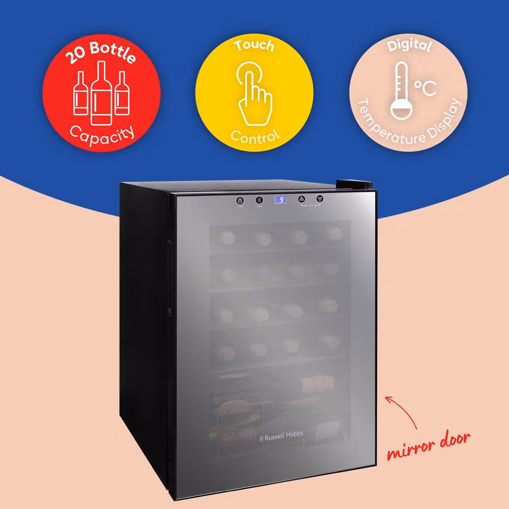 Russell Hobbs RH20WC201MR Freestanding Countertop Wine Cooler, 62L, Black – 6