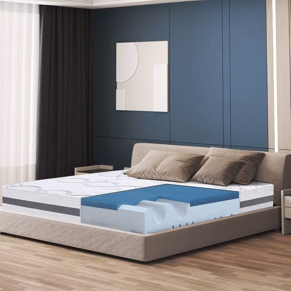 The White Stone Antibacterial Memory Foam Mattress in White, W/D/H: 85 x 175 x 22 cm – 2