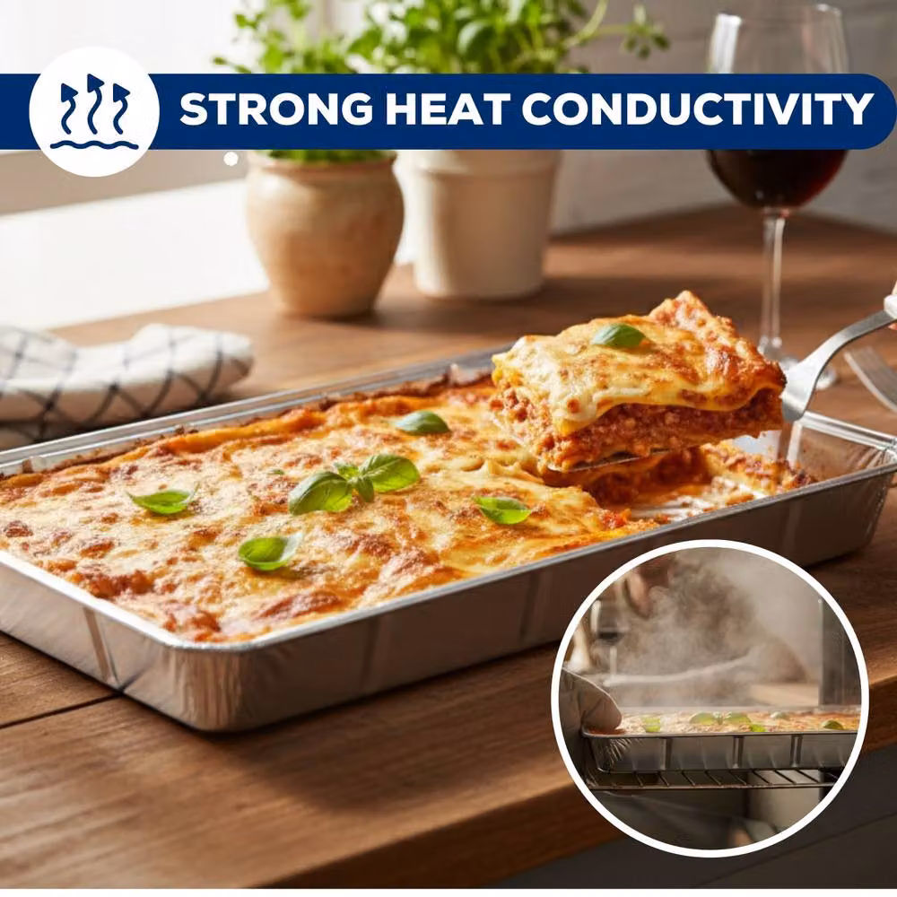 ebake Silver Uncoated Aluminium Foil Roasting Trays, 5 Pack – 5