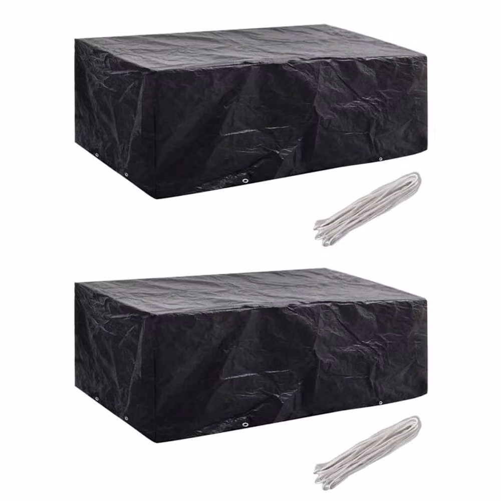 Berkfield Home Durable Garden Furniture Covers, 2 Pack, Black, W/D/H: 200 x 160 x 70 cm – 2