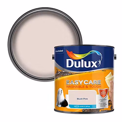 Dulux Easycare Washable and Tough Matt Emulsion Paint for Walls and Ceilings, Pink, 2.5 l – 1