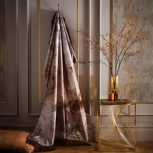 Ulster Weavers Laurence Llewelyn-Bowen Venus Primavera Velvet Throw, Beige, W: 130 cm, D: 180 cm