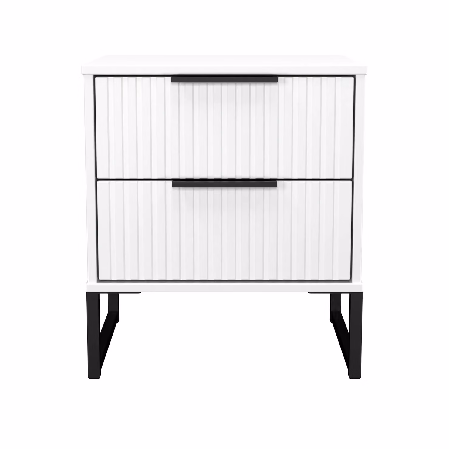 2 U Menai Small 2 Drawer Bedside Table in White, Ready Assembled – 2