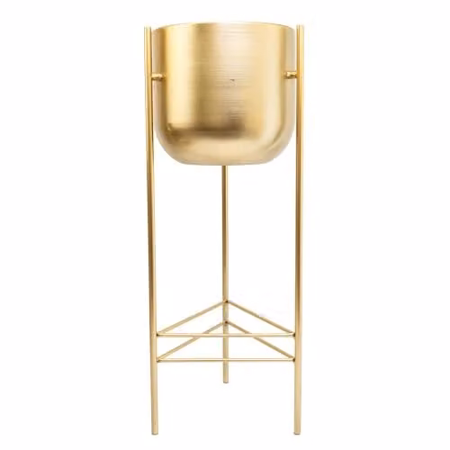 Madison & Mayfair Gold Metal Round Tabletop Planter with Stand, W/D/H: 28.0 x 28.0 x 73.0 cm – 3