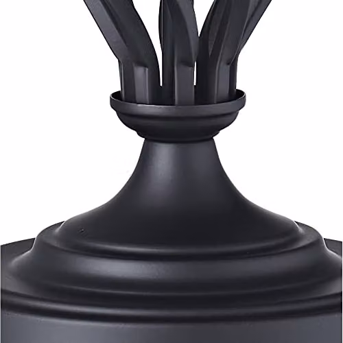 Happy Homewares Classic Matt Black Metal Table Lamp Base with Ornate Twist Stem Design and Inline Switch, Height: 37 cm – 2