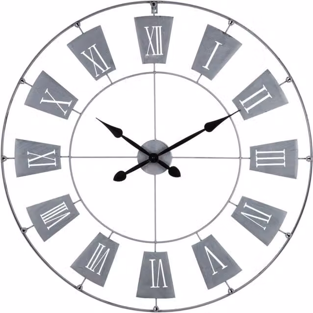 Orsina Grey Metal Large Round Silent Wall Clock, Diameter: 90 cm – 1