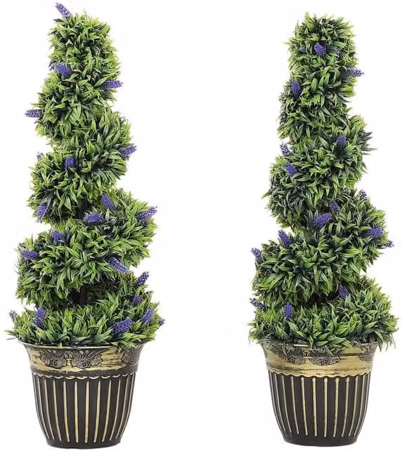 Nordara Set of 2 Decorative Artificial Lavender Plants with Pots, Height: 90 cm – 1