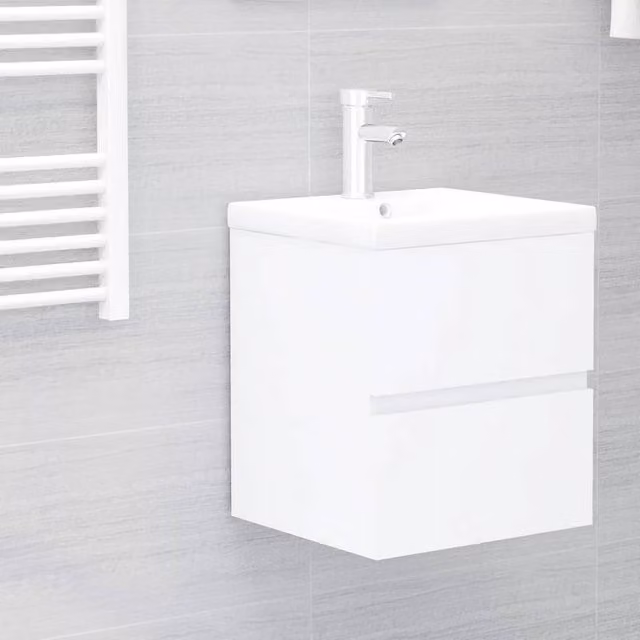 Berkfield Home White Bathroom Sink Cabinet W/D/H: 41 x 38.5 x 45 cm