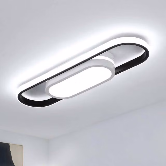 Goeco Modern Rectangular LED Ceiling Light, 30 W, Three-colour CCT, White, W: 40 cm, D: 40 cm, H: 12 cm