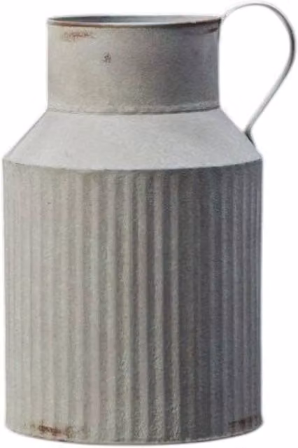 Four Candle Vintage White Ribbed Zinc Planter Tub, Diameter: 26 cm