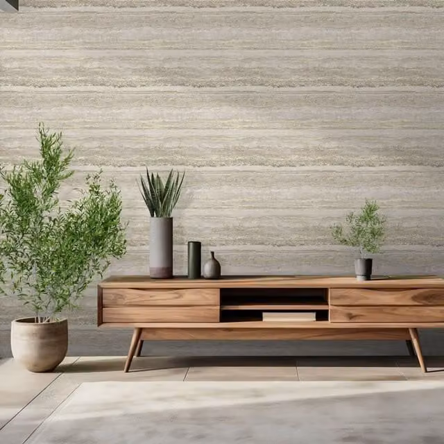 Debona Strata Marble Abstract Wallpaper in Sand and Beige – 1
