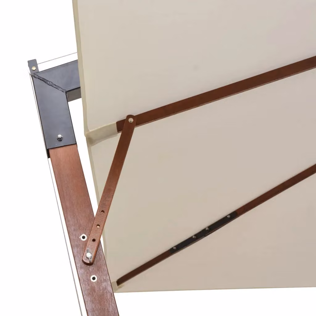 Berkfield Home White Cantilever Hanging Parasol with Bamboo Pole, W/D/H: 300 x 300 x 300 cm – 4