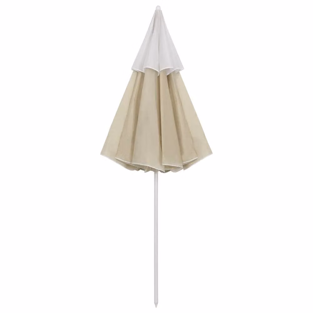Berkfield Home Elegant Beach Umbrella in Sand Yellow and Ecru, Diameter: 300 cm – 2