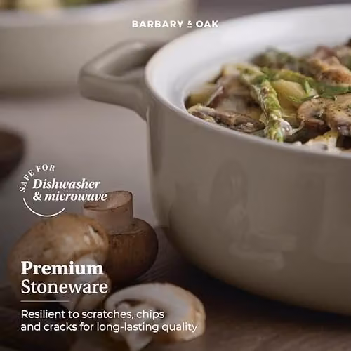 Tower Nattura Shallow Casserole Dish with Lid in Beige – 7