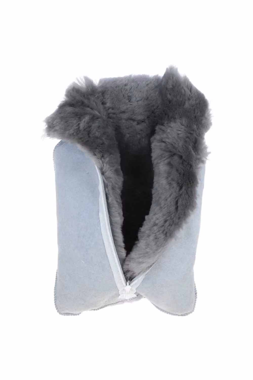 Fenland England Real Sheepskin Hot Water Bottle Cover with 1L Bottle in Grey – 2
