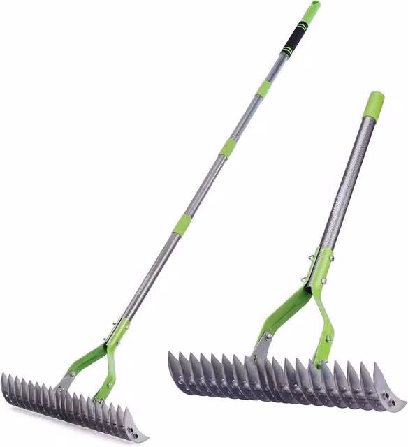 Havendro Adjustable Lawn Thatch Rake in Grey, 178 cm – 1