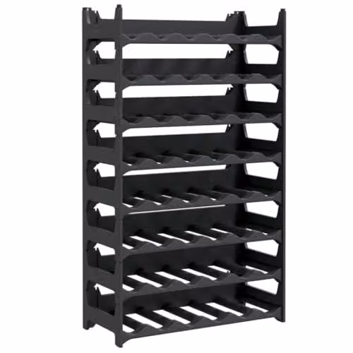 vidaXL Stackable Wine Rack for 48 Bottles in Anthracite Black Plastic