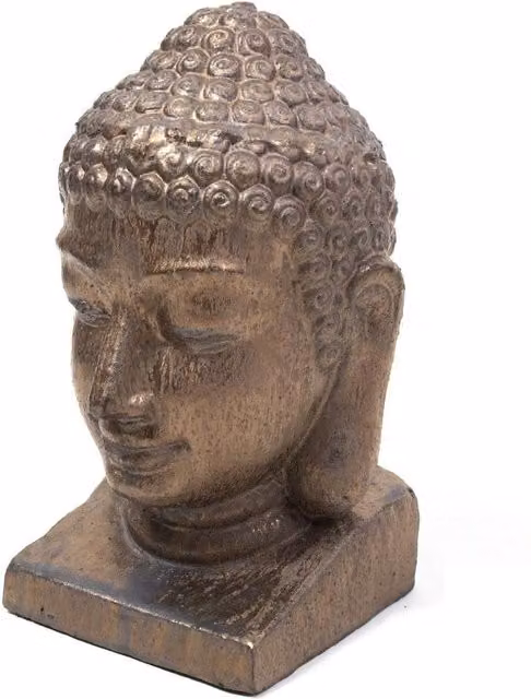 Primrose Gold Ceramic Buddha Head Statue